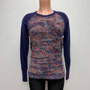 Joie Womens Multicolor Raglan Sleeve Chunky Knit Crew Neck Pullover Sweater